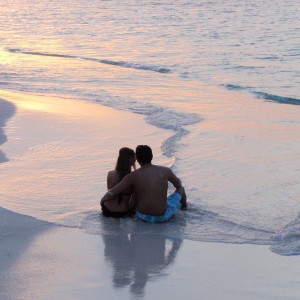 honeymoon couple on beach