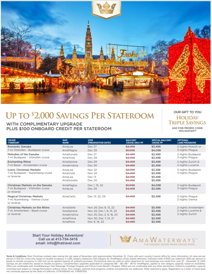 Holiday Savings for December Travel FNS Travel Group